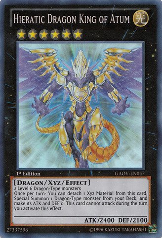 Yu-Gi-Oh! - Hieratic Dragon King of Atum (GAOV-EN047) - Galactic Overlord - Unlimited Edition - Super Rare