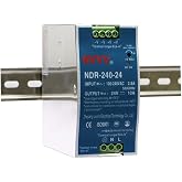 NVVV NDR-240-24 24V 10 Amp 240W Industrial DIN Rail Power Supply Input Voltage 100 to 240 Built-in Active PFC Function