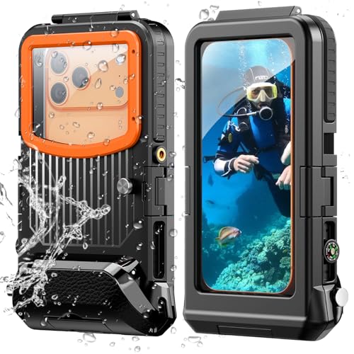 WindRen Funda Impermeable Móvil Compatible con iPhone 17/17 Air/17 Pro/17 Pro Max/16/16 Plus/16 Pro/16 Pro Max/15/14, Tamaños Universales [5,4-6,9 Pulgadas], IP68, para Buceo, 15 m/50 pies