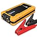 [Quick Charge In & Out] iClever 15000mAh Peak 600amp Portable Car Jump Starter BoostEngine External Power Bank with Multiple Protected Smart Clamp, 100 Lumen LED Light, Yellow