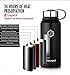 Benkii Vacuum Insulated Stainless Steel Water Bottle - 37oz / 1100 ml Wide Mouth Coffee Tea Thermos Double Walled Flask - Best Sports Hydro Canteen