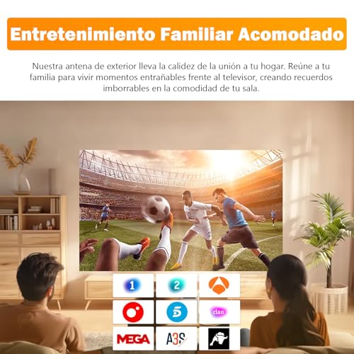 Antena TV Exterior Potente – Antena TDT HD 4K/1080P con Señal Estable UHF/VHF, Diseño Resistente a la Intemperie, Instalación en Tejado, Ático o Exterior, Cable de 10 m, Mástil No Incluido