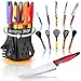 Kitchen Knife and Utensil Set with Rotating Stand