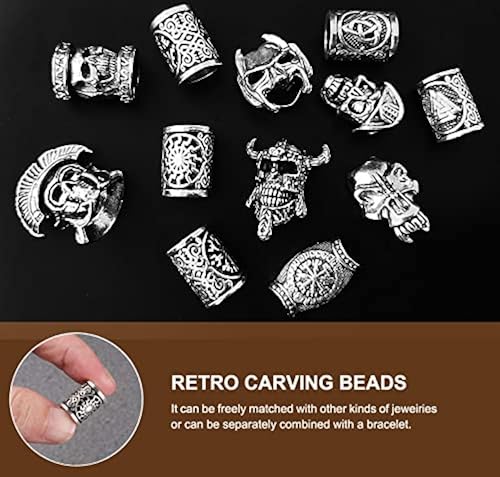 12Pcs Premium Beads for Hair Braids Beard Braiding Bracelet