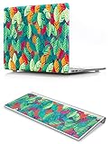 KEC MacBook Air 13 Inch Case with KeyBoard Cover Plastic Hard Shell Cover Matte Non Cut Out A1369 / A1466 (Colorful Leaf)