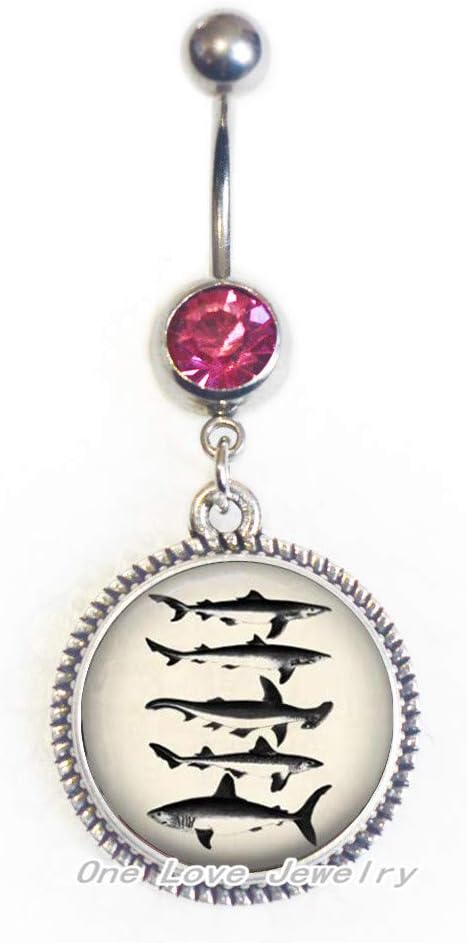 Shark Belly Ring,Shark Jewelry,Shark Belly Button Ring Charm,Shark Belly Ring,Nautical Belly Ring,Shark Gift,Shark,TAP346