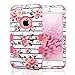 iPhone 6 Case, iPhone 6S Case, JoJoGoldStar Dual Layer Hybrid, Slim Fit Plastic and Silicone TPU Cover with Stylus and Screen Protector - Roses on Stripes