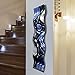 Statements2000 Silver, Charcoal Grey, Blue and Black Wave Wall Accent - Metal Wall Art Home Decor Accent - Rains Of Blue Wave by Jon Allen - 46