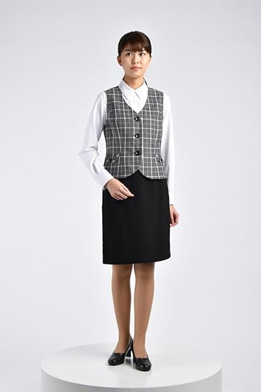 Amazon フォーク Folk チェック ベスト Nuovo ヌーヴォ 事務服 事務服 オフィス制服 通販
