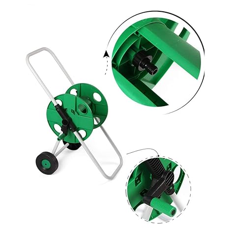 FYYMC Tragbar Schlauchwagen,Schlauchtrommel - Kapazität 50 M,Ohne Schlauch, Nachtropfstopp, Handkurbel