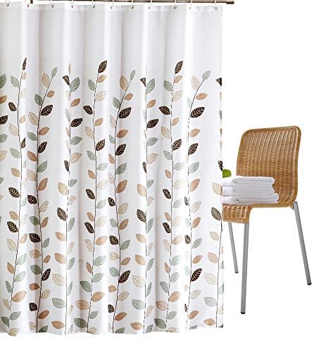 Wimaha Fabric Shower Curtain Liner Water-Resistant, Machine Washable, 100% Polyester, Perfect for Bathroom Stall Bathtub Tub, White Light Brown, 72x72