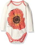 Burt's Bees Baby Girls' Organic Long Sleeve Bodysuit, Eggshell, 24 Months