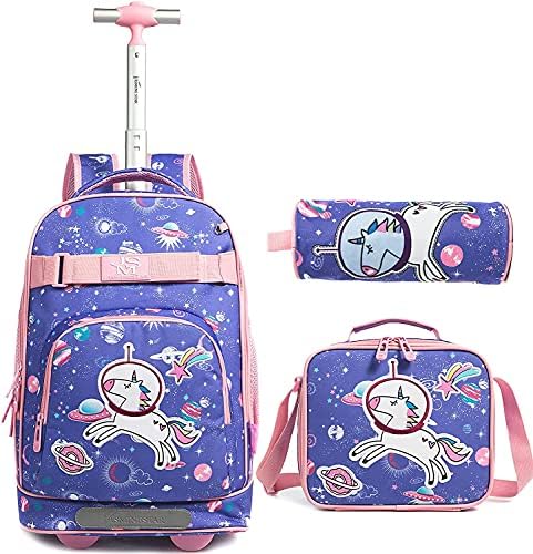 IvyH Kids Rolling Backpack for Girls,18 Inch 3 IN 1 Bookbag Set Wheeled  Trolley School Backpack, Purple, 10.2x4.7"x16.1"(L*D*H), M3-XB-SB0438501  price in Saudi Arabia | Amazon Saudi Arabia | kanbkam