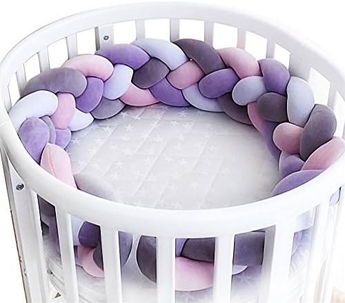 Marshmallow Crib Bedding Bumpers 4-ply Knotted Braided Snake Pillow for Baby 79" (P&G, 200cm=79")