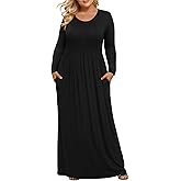 LONGYUAN Women's Plus Size Maxi Dresses for Curvy Women Casual Long Dress XL-6XL