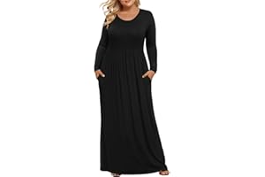 LONGYUAN Women's Plus Size Maxi Dresses for Curvy Women Casual Long Dress XL-6XL