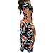 Gobought Womens 2 Piece Outfits Summer Floral Beach Crop and Side Slit Skirt