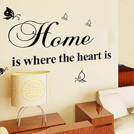 Amazon オシャレ 英字 ステッカー Home Is Where The Heart Is 意味 故郷は遠きにありて思ふもの ウォールステッカー オンライン通販