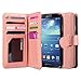 ULAK Galaxy S4 Case, S4 Case - Multi Card Slots Series PU Leather Magnetic Wallet Case Cover for Samsung Galaxy S4 IV i9500 (Coral Pink)