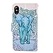 UrSpeedtekLive iPhone X Case, iPhone X Wallet Case, Premium PU Leather Wristlet Flip Case Cover with Card Slots & Stand for Apple iPhone X, Elephant(Official Micklyn Le Feuvre Product)