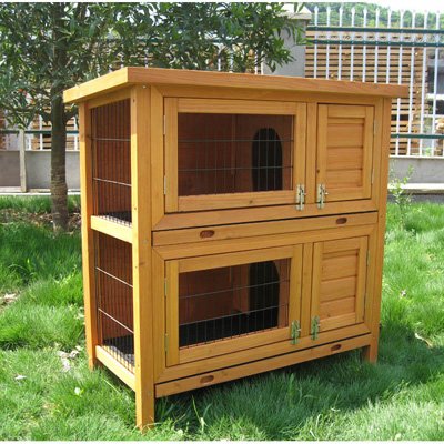 Bunny Business Double Hutch Guinea Pig with Sliding Tray, 36-inch