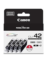 Canon CLI-42 Chromalife Value Pack (2 Photo Black, 1 gris y 1 Light Gray) para Pixma PRO-100