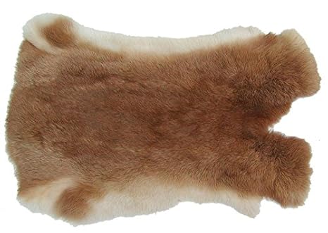 Ensuite Kaninchenfelle fuchsrot naturfarben, ca. 30x30 cm, Felle vom Kaninchen mit seidigem Haar