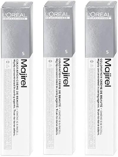 3 x L'Oreal Majirel Hair Colour 5 Light Brown Professional Dye