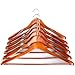 Clutter Mate - Set of 6 - Premium Finish Wooden Suit Hangers, Coat Hangers, Solid Cherry Wood Hangers with Wood-Grain, Wide Shoulder Heavy Clothes Hanger for Suits, Jacket, Non Slip Pants, Swivel Hook