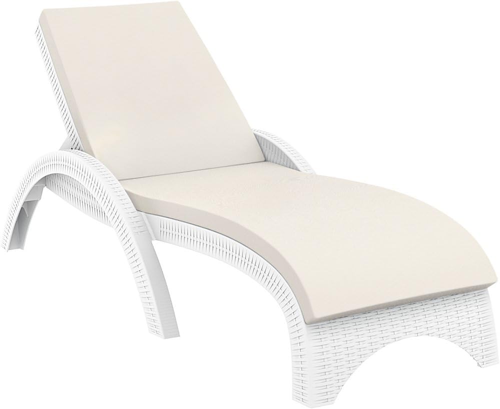 Clear Chair Store 860 Fiji SUNLOUNGER Cushion Covered with Polyster, Large White
