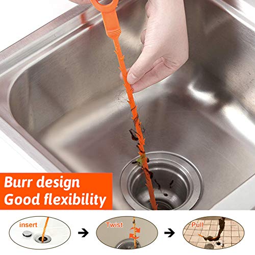 Vastar 4 Pack 19.6 Inch Drain Snake Hair Drain Clog Remover Cleaning