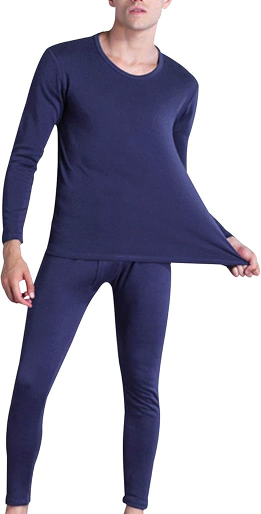 Amazon Feoya メンズ 保温インナー 上下セット 丸首 あったか 保温下着 ロングパンツ 前あき 男性 長袖 保温肌着 防寒対策 ヒートテック 秋冬 あったかインナー インナーシャツ 通販