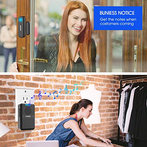 Wireless Door Chime,600Ft Range 5 Adjustable Volume 1 Door