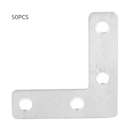 50pcs Stainless Steel L Shape Angle Thick Corner Plate Braces