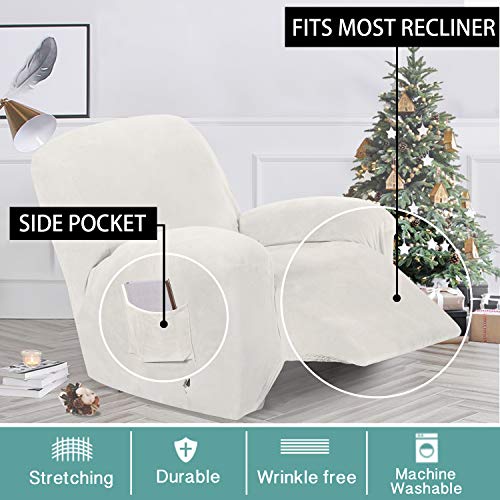 Turquoize Velvet Recliner Covers with Pocket Recliner Chair Cover