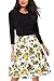 Giotto Women’s Casual Flare Floral Contrast A-Line Evening Party Midi Dress