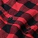 OCHENTA Men's Button Down Plaid Flannel Shirt, Long Sleeve Casual Tops N056 Red Black Asian 3XL - US L