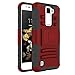 LG K8 Case, Escape 3 Case, Phoenix 2 Case, Heng Tech (TM) Full Body Hybrid Rubber Silicone Shockproof Defender Heavy Duty Holster Belt Clip Kickstand Case For LG K8 ( Red / Black)