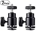 FOTYRIG Mini Ball Head Hot Shoe Mount 1/4" Ring Light Adapter Camera Shoe Mount with Lock Camera Cradle for Cameras, Camcorders, Smartphone, Gopro, LED Video Light, Microphone, Monitors -2 Packs primary