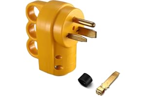 Miady NEMA 6-30P/6-50P Plug, Grounding Heavy Duty Universal 30A 50A Welder Power Plug with Easy Unplug Design, ETL Listed, Yellow