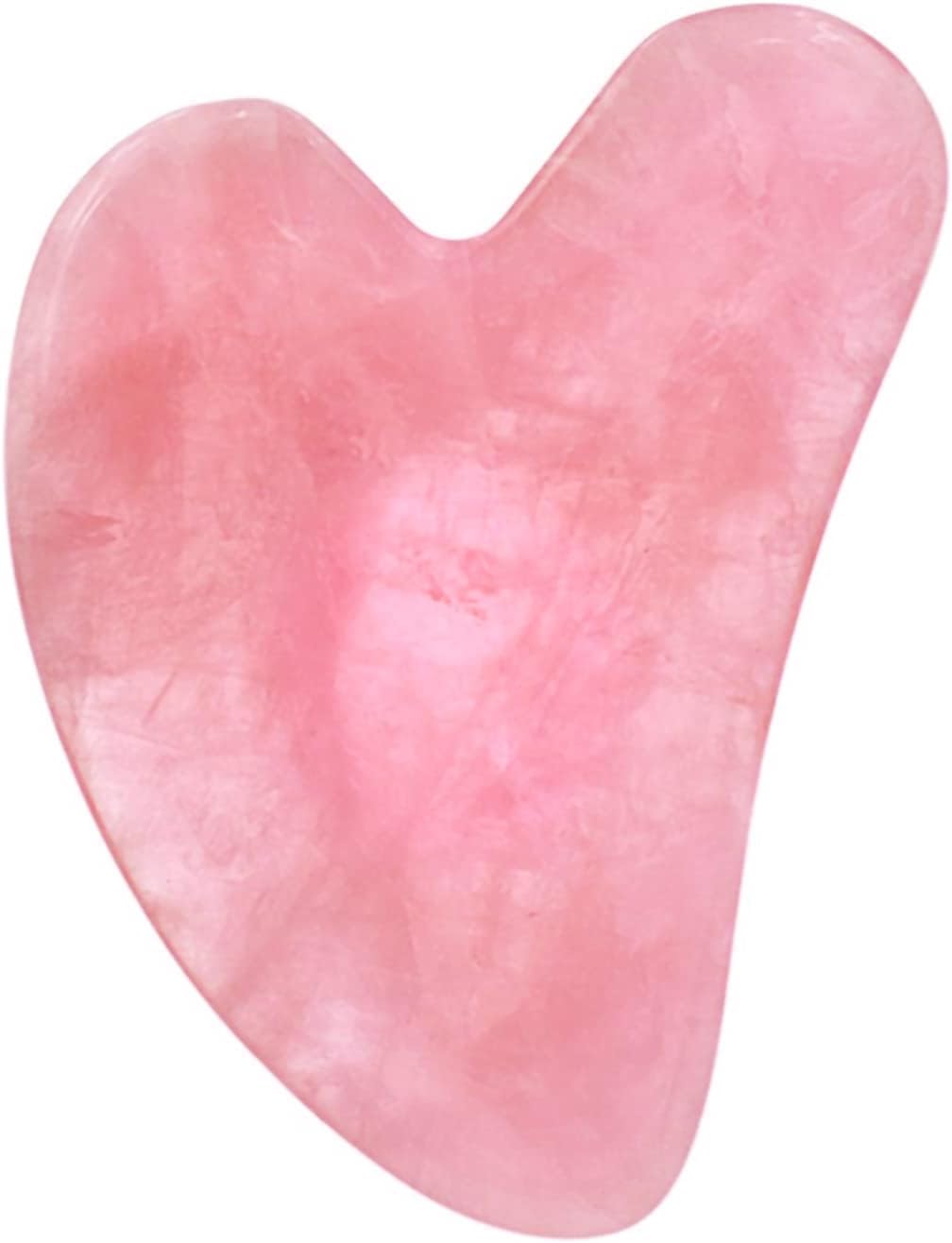 AMINZER Gua Sha Tool, Guasha Massage Tool, Natural Gua Sha Stone Scraping Massage Tool, Jade Stone Face Skincare Tool for Face & Body (Rose Quartz)