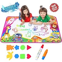 Joyshare Doodle Drawing Mat, Aqua Magic Mat, Kids Water Doodle, Writing Mat, Water Drawing Mat,Portable Drawing pad Drawing Board Painting kit 33.85X 22.44 in for Boys Girls Toddlers Kids