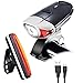 Bicycle Lights ,CAMTOA Rechargeable LED Front and Rear Bike Light Set - Super Bright 250 LM LED Bicycle Light Set with 3 Light Mode Options - 2 X USB Cable (Style A)