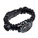 Yan's 7 in 1 Paracord Bracelet Watch with 3.6 meters Paracord Rope, Compass, Thermometer, Whistle, Rope Cutter, Fire Starter Scraper, Flint (Black)