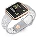 Fitbit Blaze Bands, UMTELE Sport Silicone Replacement Strap with Rose Gold Frame for Fitbit Blaze Smart Fitness Watch Silver/White