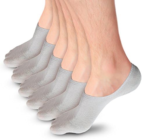 Low Cut No Show Socks For Men - Large, Bamboo Fiber w/ HeelHug Technology (Pack of 6)