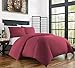 Zen Bamboo Ultra Soft 3-Piece Rayon Derived From Bamboo Duvet Cover Set - Hypoallergenic and Wrinkle Resistant - Full/Queen - Burgundy