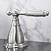 Phiestina 3-Hole 8 inch 2-Handle Brushed Nickel Widespread Bathroom Faucets with Valve and Metal Pop-Up Drain Assembly, WF017-4-BN