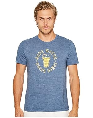 Men's Short Sleeve Save Water Drink Beer Graphic Tee