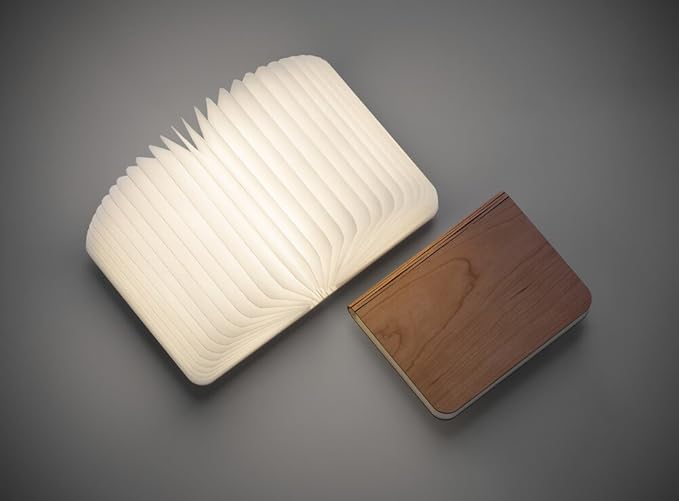 Grab Classy - Mini Folding Book Lamp India - Wooden Cover - Size - 5 (12.5cm) W x 6 (15cm) H x 1.1 (2.9cm) T